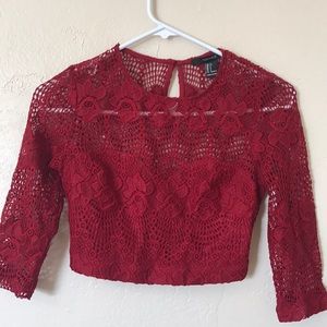 Forever21 Red Lace Croptop